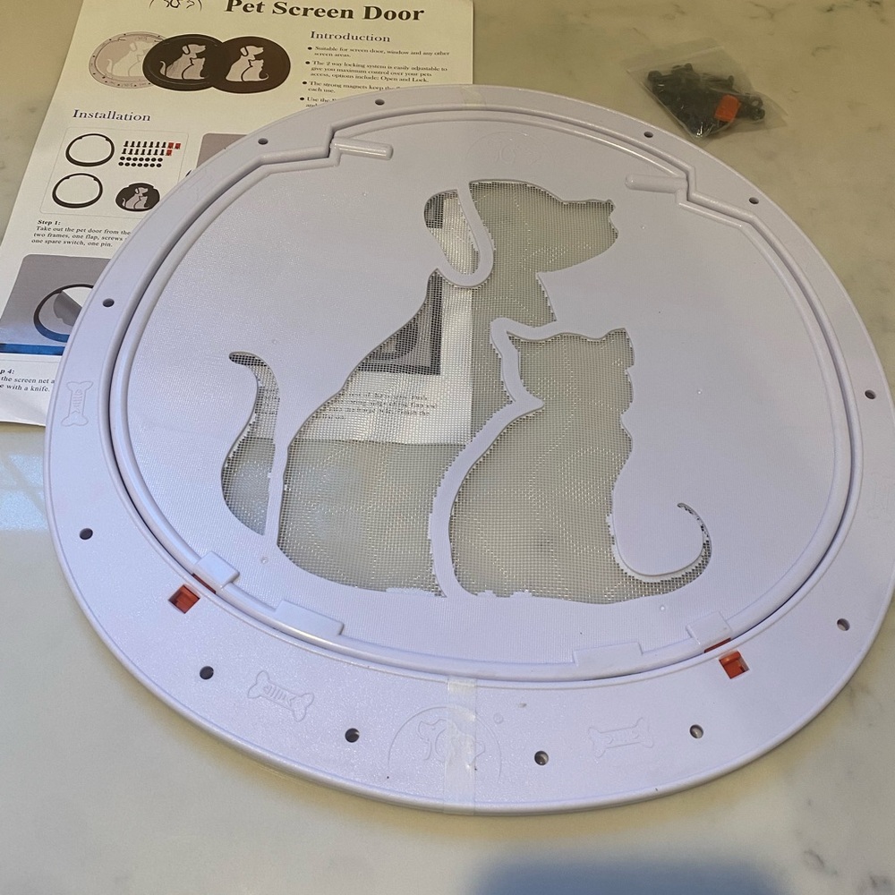 Pet Screen Door with Dog and Cat Design